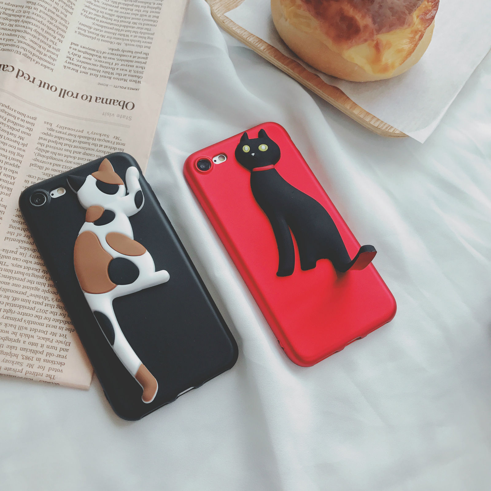 Fashion Cute Cat Phone Holder and Case For iPhone