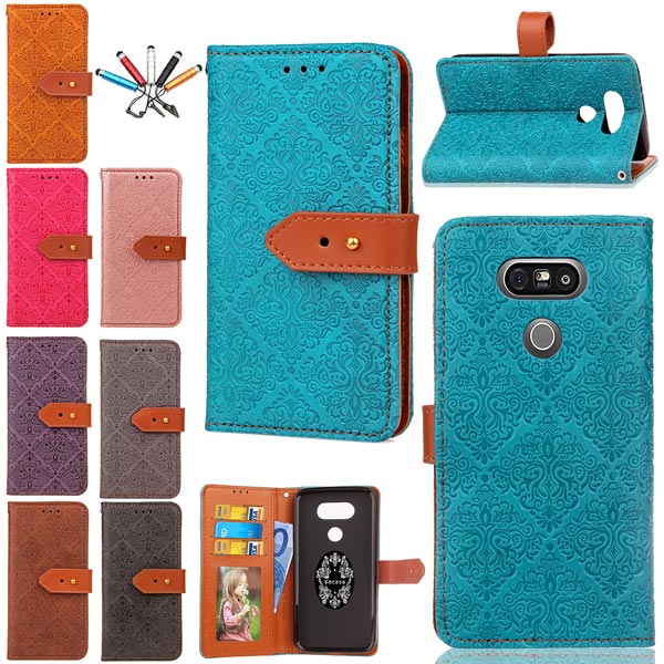 Luxury Leather Back Wallet Credit Card Holder Flip Stand Case Cover for LG G5