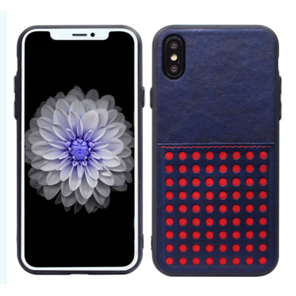 Wave point with a card pocket paste leather drop phone case