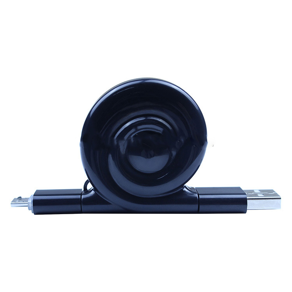 patent snail design retractable flat PVC Micro USB Cables with ABS snail housing