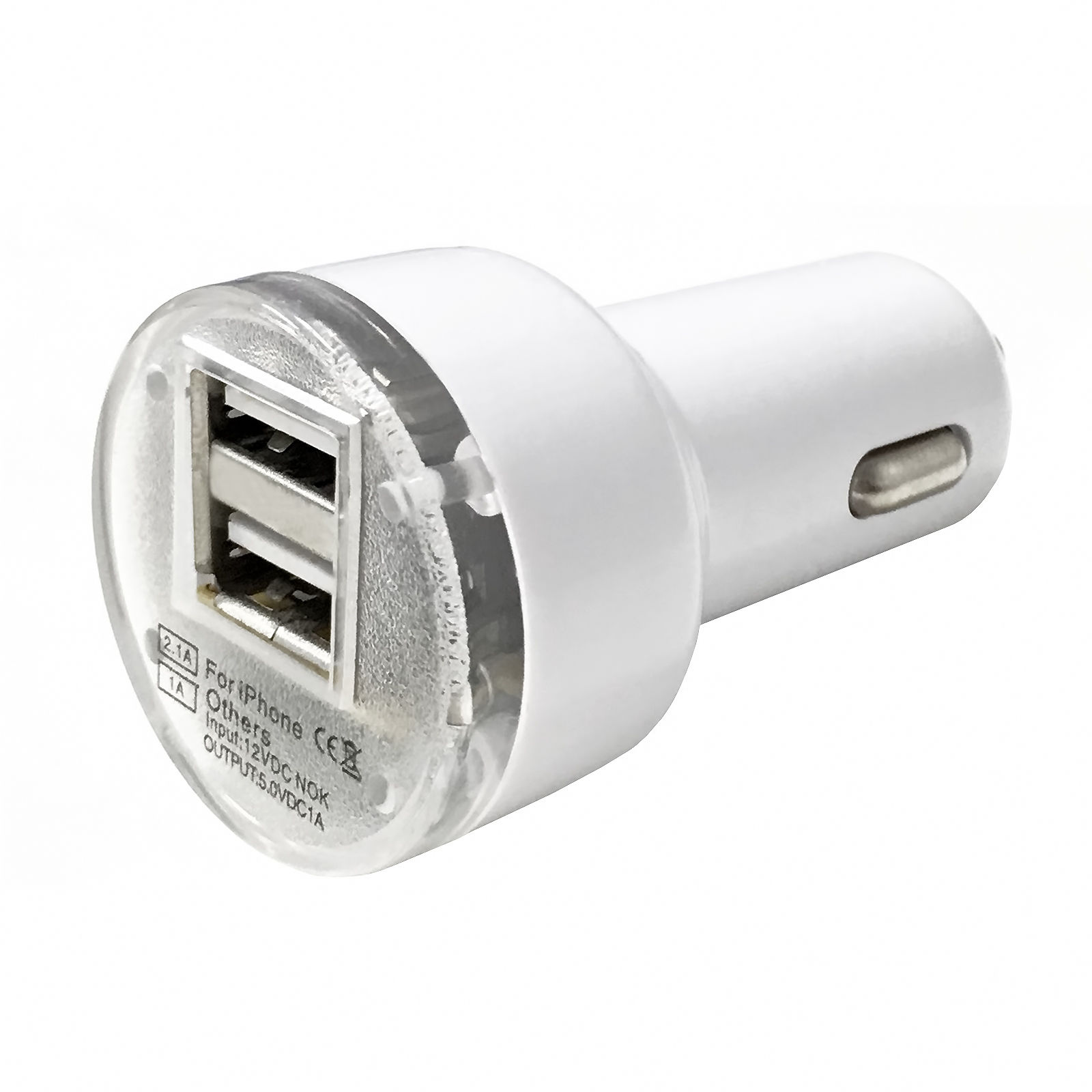 Double USB Car Charger With 2X-8 PIN Sync Cable For iPhone