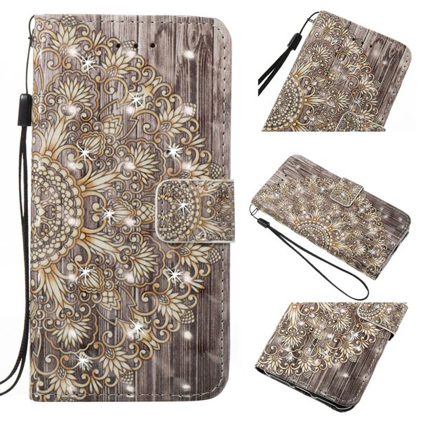 Diamond Leather Pattern Wallet Case Stand Cover