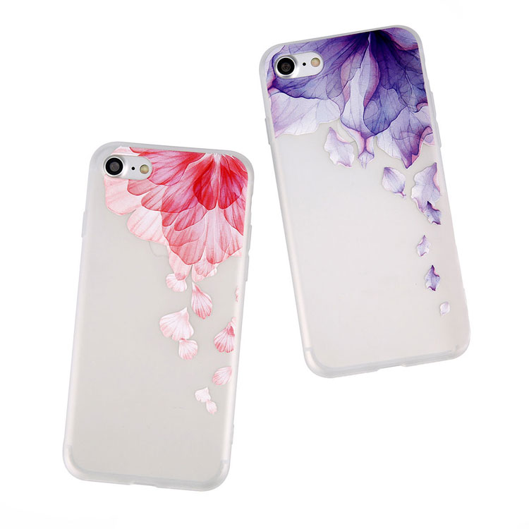 Beautiful flowers pattern soft tpu crystal clear phone case
