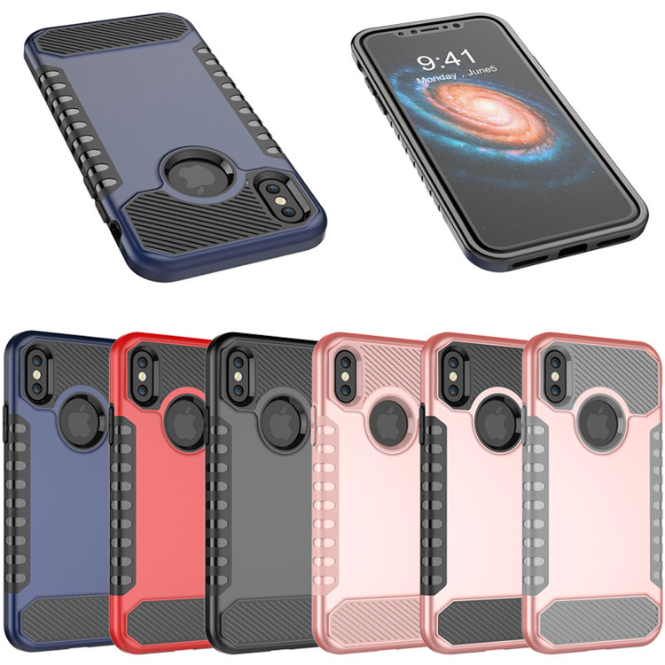 Shockproof Hugged Hybrid 2 in 1 TPU PC Phone Shell Case for iPhone X