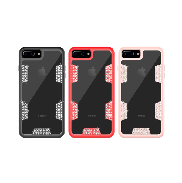 fashion 2 in 1 Luxury Glitter Bling Hybrid Slim Hard Covers Phone Case for iPhone 8 plus