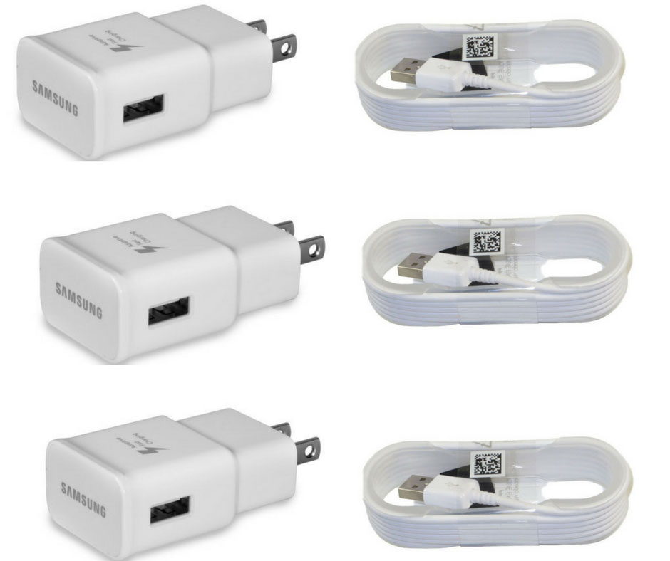 New OEM Samsung Galaxy S6 S7 Edge Note 4 5 White Adaptive Fast Rapid Charger Lot