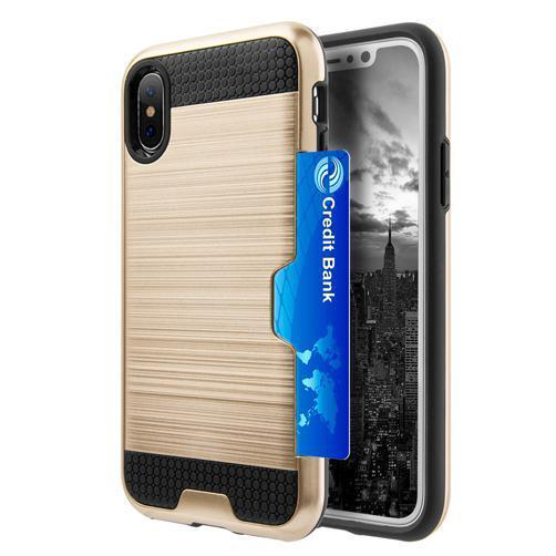 Card holder 2 in 1 TPU+PC phone case for iphone X,mobile phone wallet card slot cover