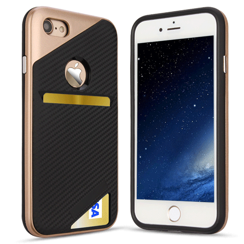 TPU PC 2 in1 credit card slot phone case for iphone 7
