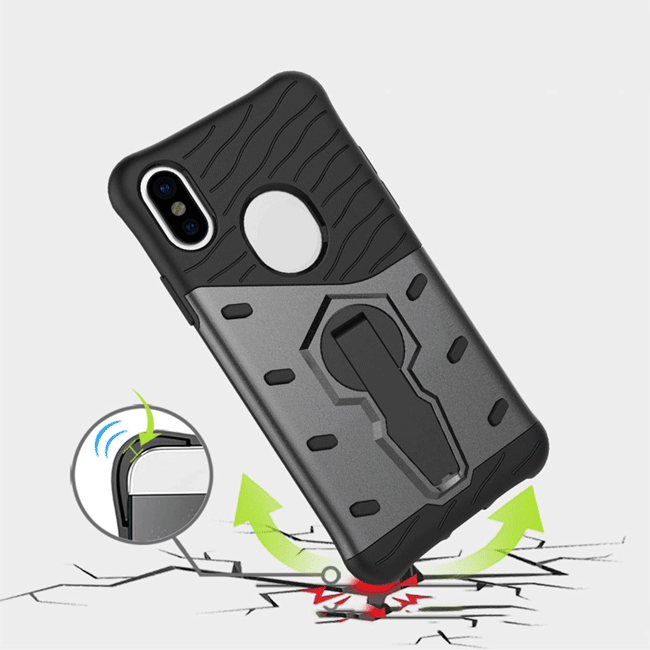 2 in 1 Hybrid TPU+PC Brushed Shockproof Mobile Phone Case