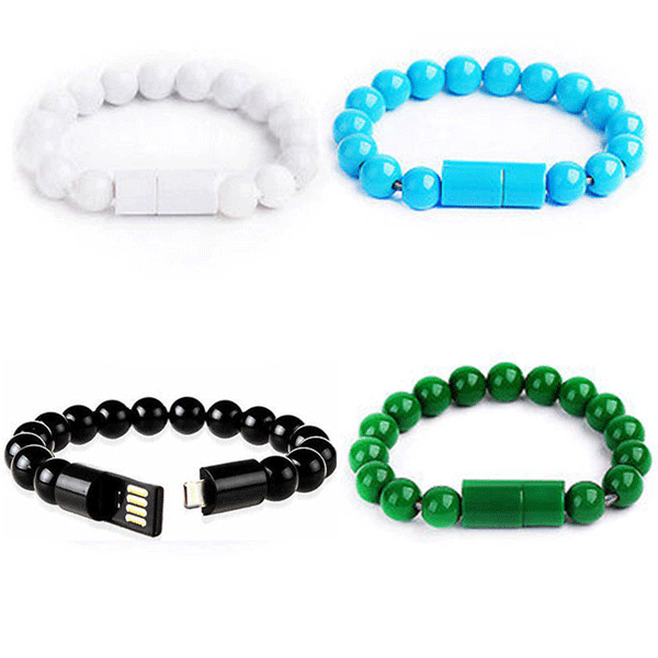 USB Data Cable Bead Bracelet Charger for mobile phone