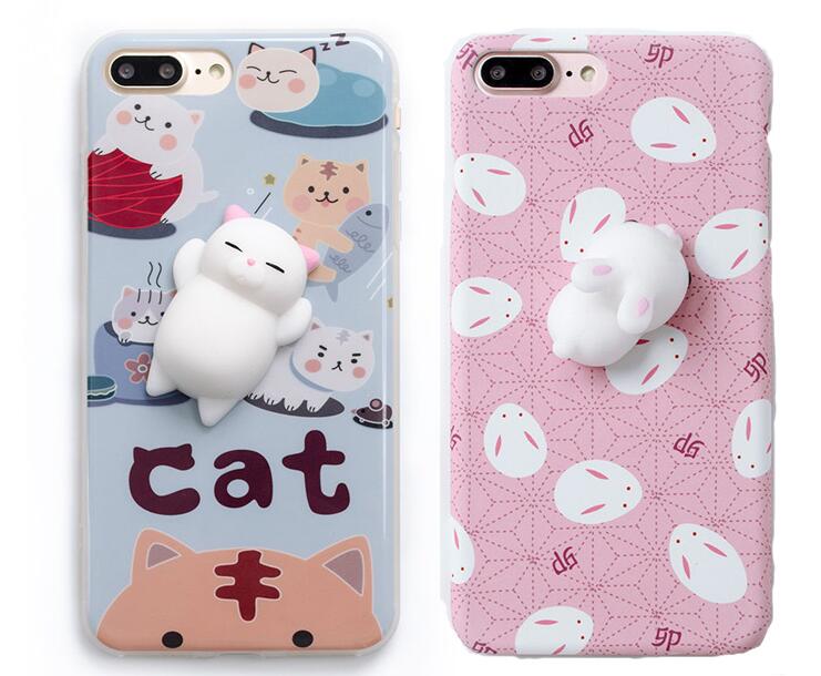 Squishy 3D Soft lazy Cat cute carton Kneading Phone Case
