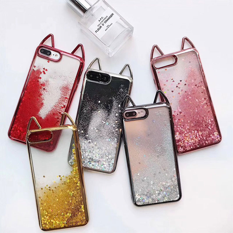 Bling liquid floating case glitter active quicksand case
