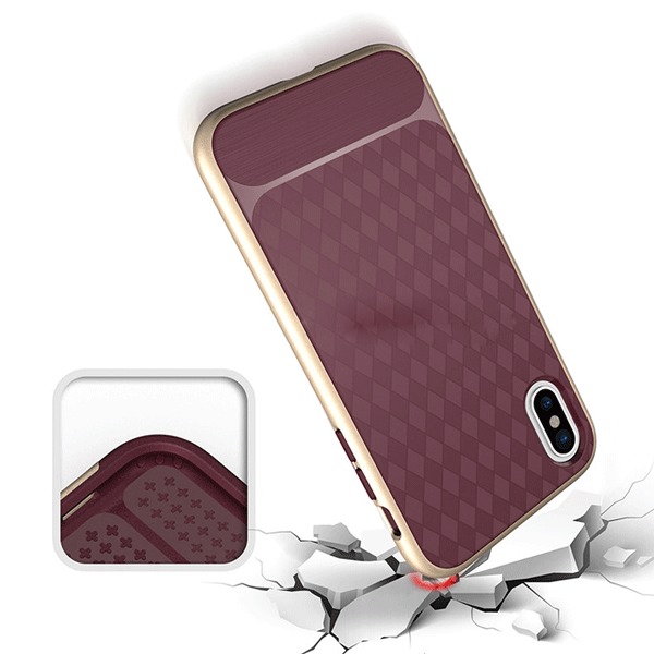 New design grid shockproof bumper 2 in 1 tpu pc cell phone case for iphone x