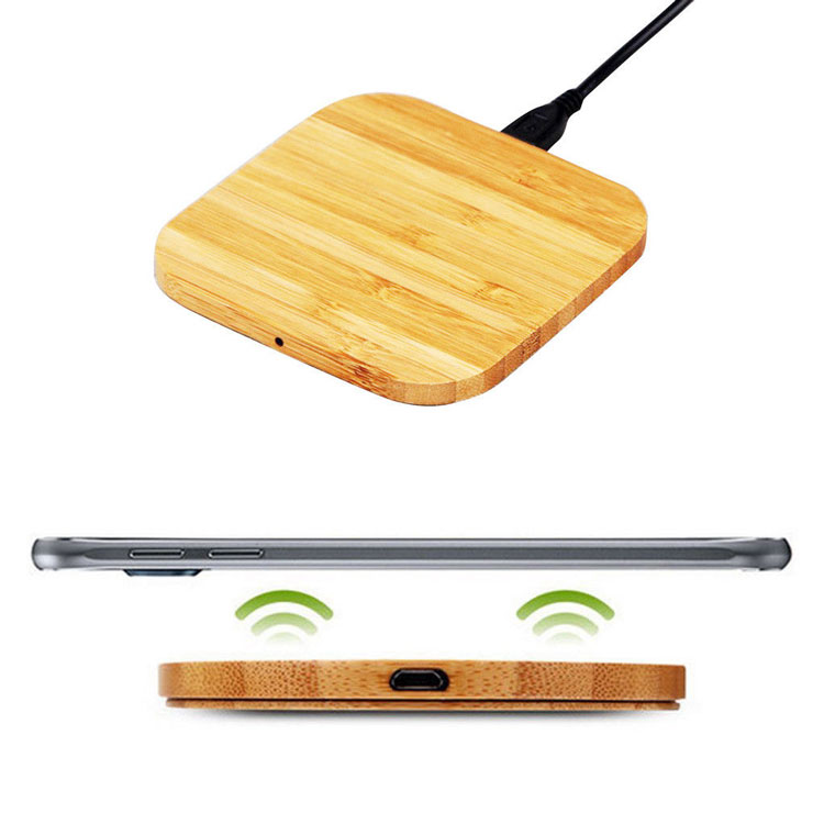 Qi Wireless Charger Charging Slim Wood Pad Mat